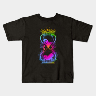 Antique Hourglass illustration with skull and stars. Memento mori Kids T-Shirt