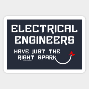 Electrical Engineering Right Spark White Text Sticker
