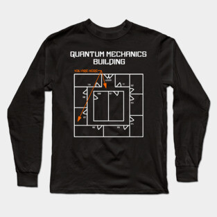 White Quantum Mechanics Building Long Sleeve T-Shirt