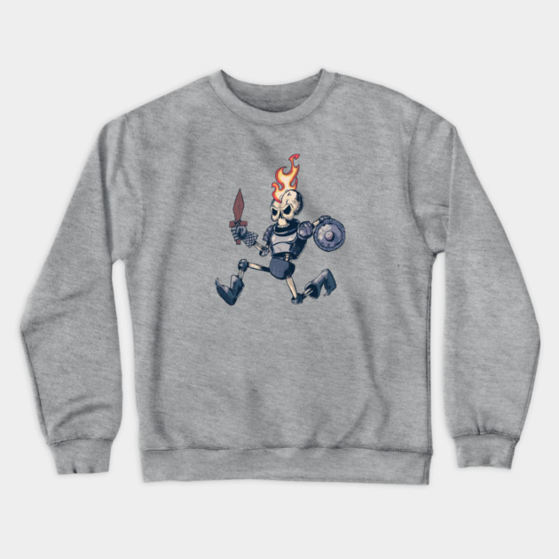SKELETON KNIGHT Crewneck Sweatshirt by droidmonkey