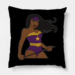 Afro Superhero Woman, Black Pride, African Pillow