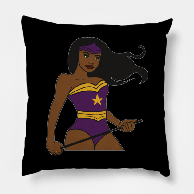 Afro Superhero Woman, Black Pride, African Pillow by logiamerch