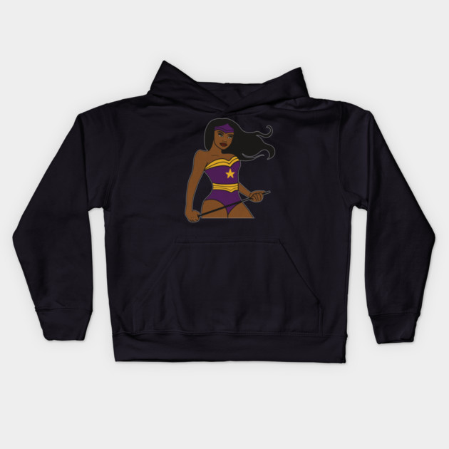 Afro Superhero Woman, Black Pride, African Kids Hoodie by logiamerch