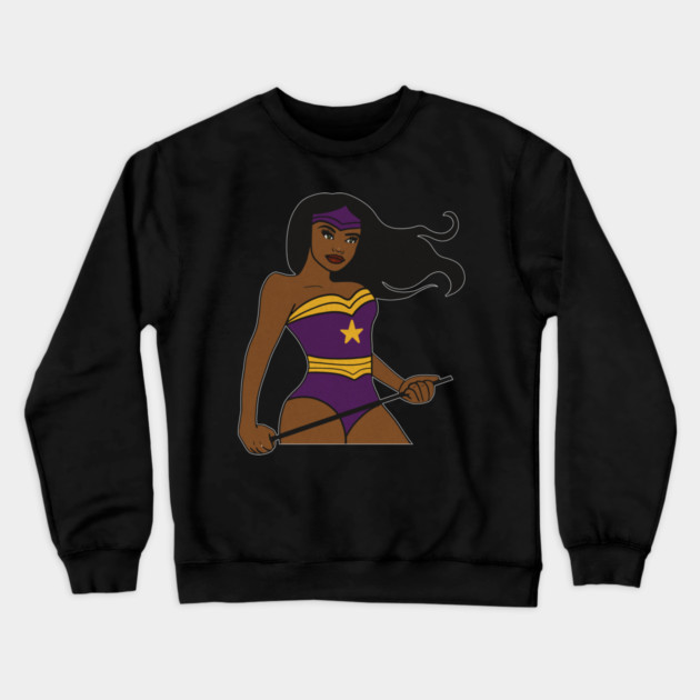 Afro Superhero Woman, Black Pride, African Crewneck Sweatshirt by logiamerch