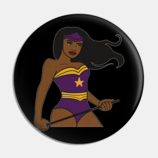 Afro Superhero Woman, Black Pride, African Pin