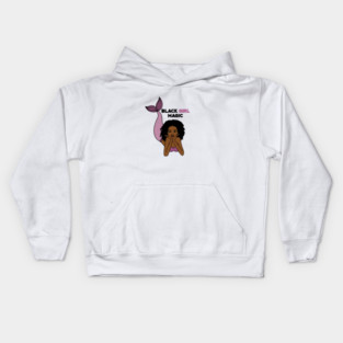 Black Girl Magic, Afro Mermaid Kids Hoodie