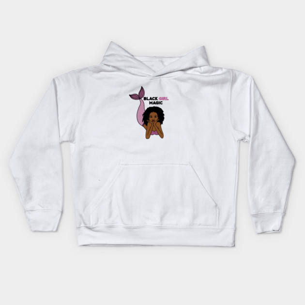 Black Girl Magic, Afro Mermaid Kids Hoodie by logiamerch