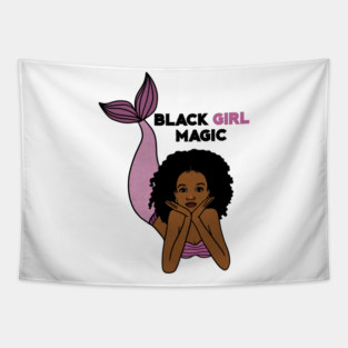 Black Girl Magic, Afro Mermaid Tapestry