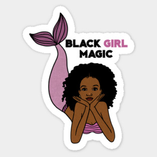 Black Girl Magic, Afro Mermaid Sticker