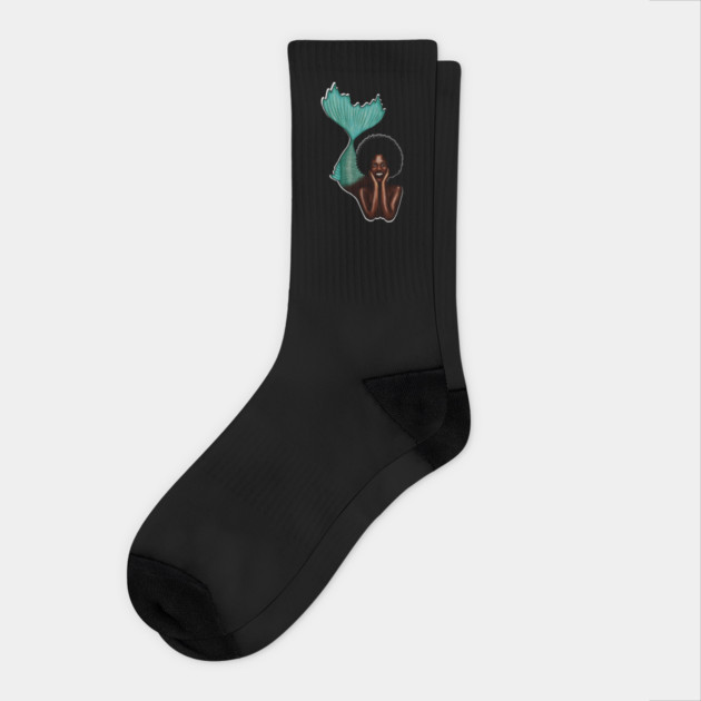 Afro Mermaid, African, Black Girl Magic Socks by logiamerch