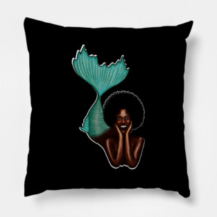 Afro Mermaid, African, Black Girl Magic Pillow