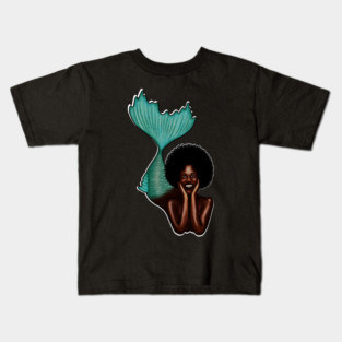 Afro Mermaid, African, Black Girl Magic Kids T-Shirt