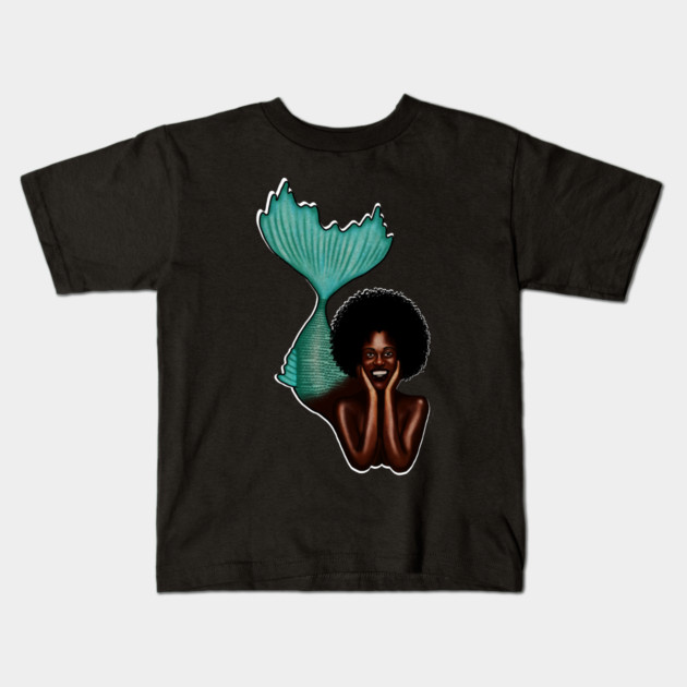 Afro Mermaid, African, Black Girl Magic Kids T-Shirt by logiamerch