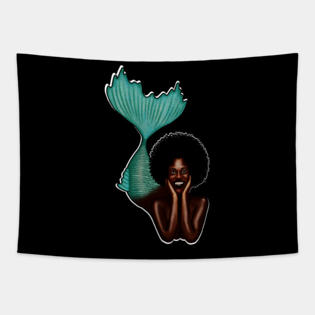Afro Mermaid, African, Black Girl Magic Tapestry by logiamerch