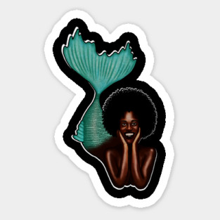 Afro Mermaid, African, Black Girl Magic Sticker