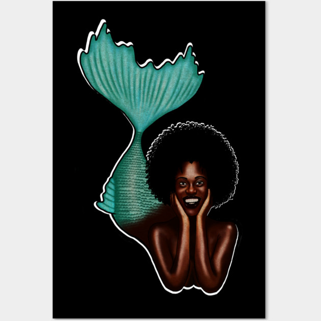 Afro Mermaid, African, Black Girl Magic Wall Art by logiamerch