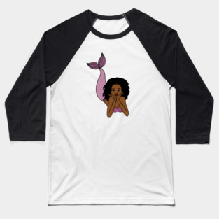 Afro Mermaid, African, Black Girl Magic Baseball T-Shirt