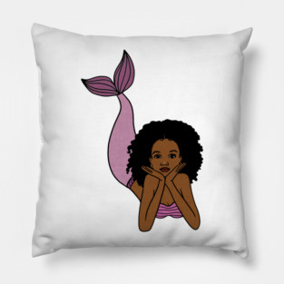 Afro Mermaid, African, Black Girl Magic Pillow