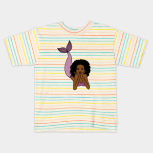 Afro Mermaid, African, Black Girl Magic Kids T-Shirt
