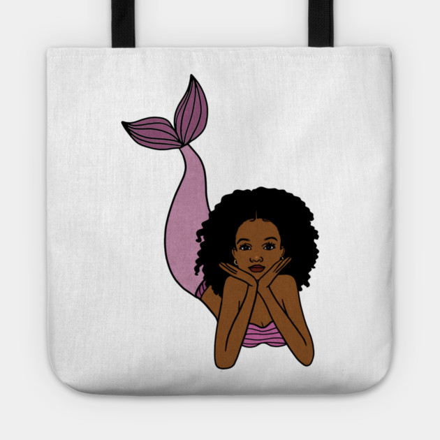 Afro Mermaid, African, Black Girl Magic Tote by logiamerch