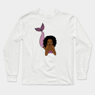 Afro Mermaid, African, Black Girl Magic Long Sleeve T-Shirt