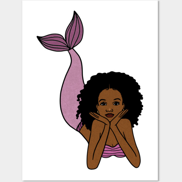 Afro Mermaid, African, Black Girl Magic Wall Art by logiamerch