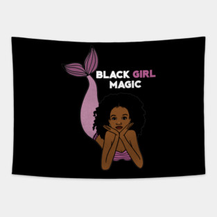 Black Girl Magic, Afro Mermaid Tapestry
