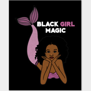Black Girl Magic, Afro Mermaid Posters and Art