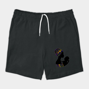 African Mom, Afro Woman with Baby, Black Pride, Mama Africa Shorts