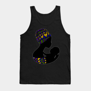 African Mom, Afro Woman with Baby, Black Pride, Mama Africa Tank Top