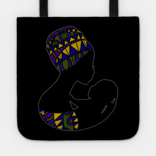 African Mom, Afro Woman with Baby, Black Pride, Mama Africa Tote