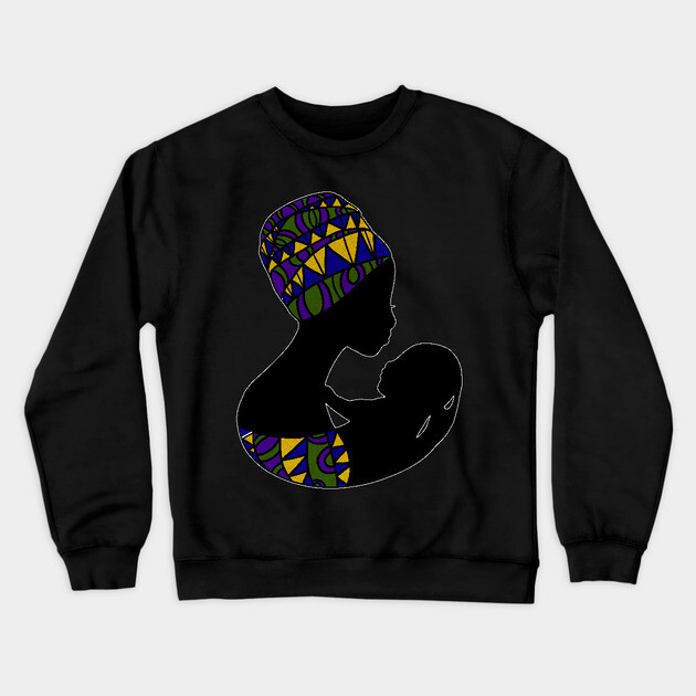 African Mom, Afro Woman with Baby, Black Pride, Mama Africa Crewneck Sweatshirt by logiamerch