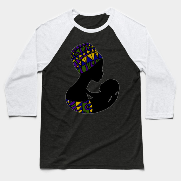 African Mom, Afro Woman with Baby, Black Pride, Mama Africa Baseball T-Shirt by logiamerch