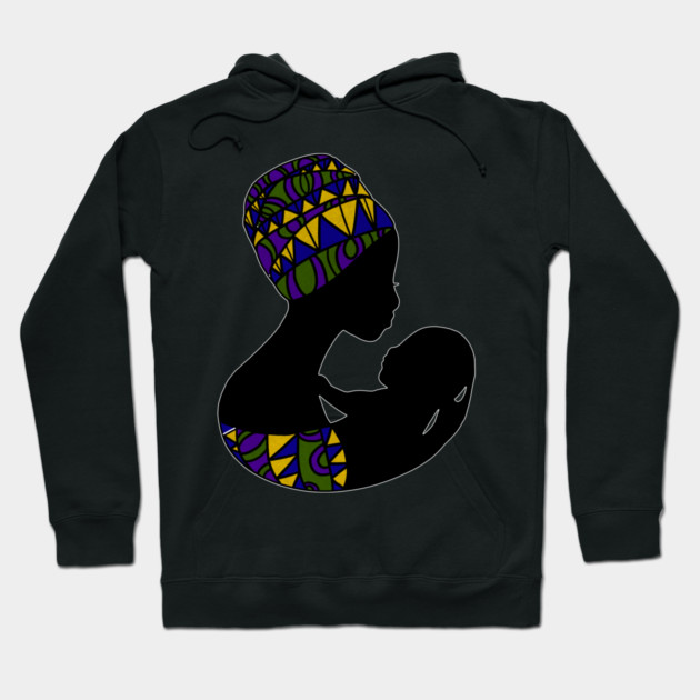 African Mom, Afro Woman with Baby, Black Pride, Mama Africa Hoodie by logiamerch