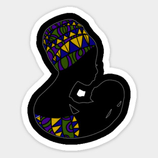 African Mom, Afro Woman with Baby, Black Pride, Mama Africa Magnet