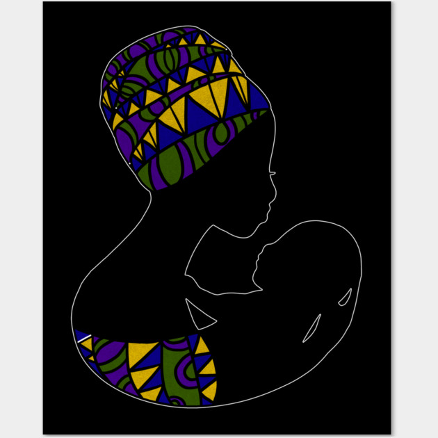 African Mom, Afro Woman with Baby, Black Pride, Mama Africa Wall Art by logiamerch