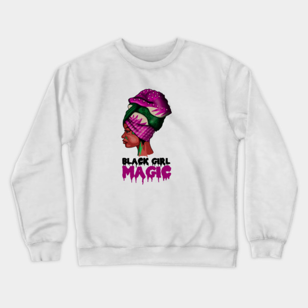 Black Girl Magic, Melanin, Afro Woman Crewneck Sweatshirt by logiamerch