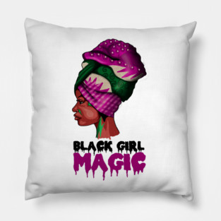 Black Girl Magic, Melanin, Afro Woman Pillow