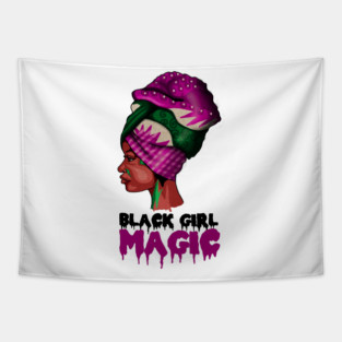 Black Girl Magic, Melanin, Afro Woman Tapestry