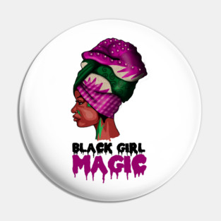 Black Girl Magic, Melanin, Afro Woman Pin