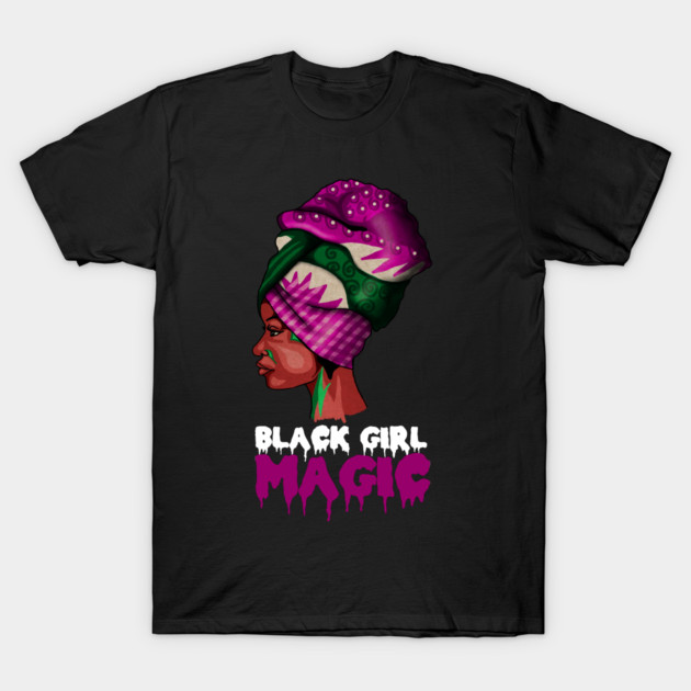 Black Girl Magic, Melanin, Afro Woman T-Shirt by logiamerch