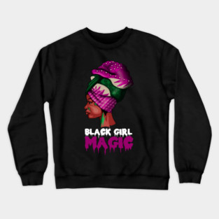 Black Girl Magic, Melanin, Afro Woman Crewneck Sweatshirt