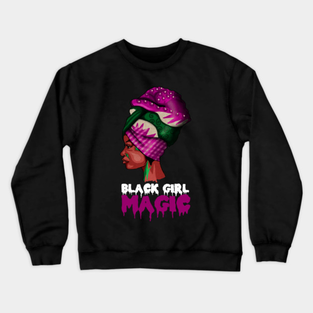 Black Girl Magic, Melanin, Afro Woman Crewneck Sweatshirt by logiamerch