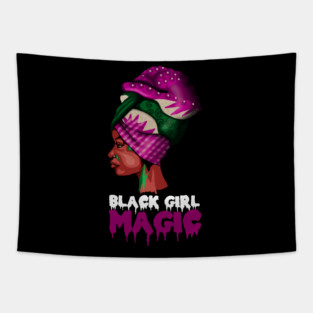 Black Girl Magic, Melanin, Afro Woman Tapestry
