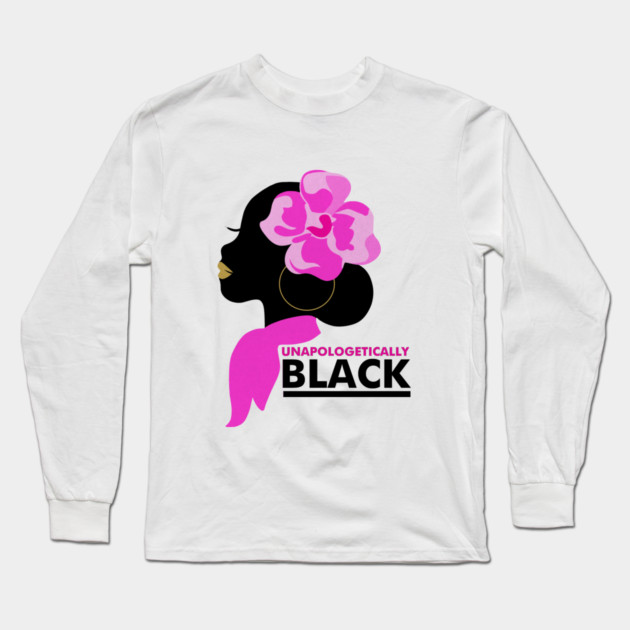 Unapologetically Black, Afro, African Long Sleeve T-Shirt by logiamerch