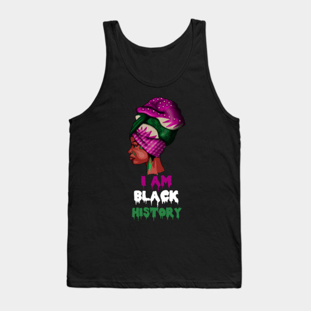 I am Black History, African Afro, Black Pride, African Woman Tank Top by logiamerch