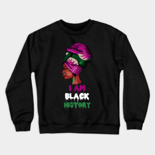 I am Black History, African Afro, Black Pride, African Woman Crewneck Sweatshirt
