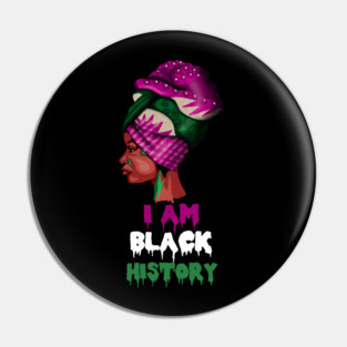 I am Black History, African Afro, Black Pride, African Woman Pin