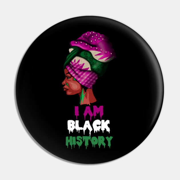 I am Black History, African Afro, Black Pride, African Woman Pin by logiamerch