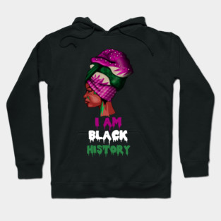 I am Black History, African Afro, Black Pride, African Woman Hoodie